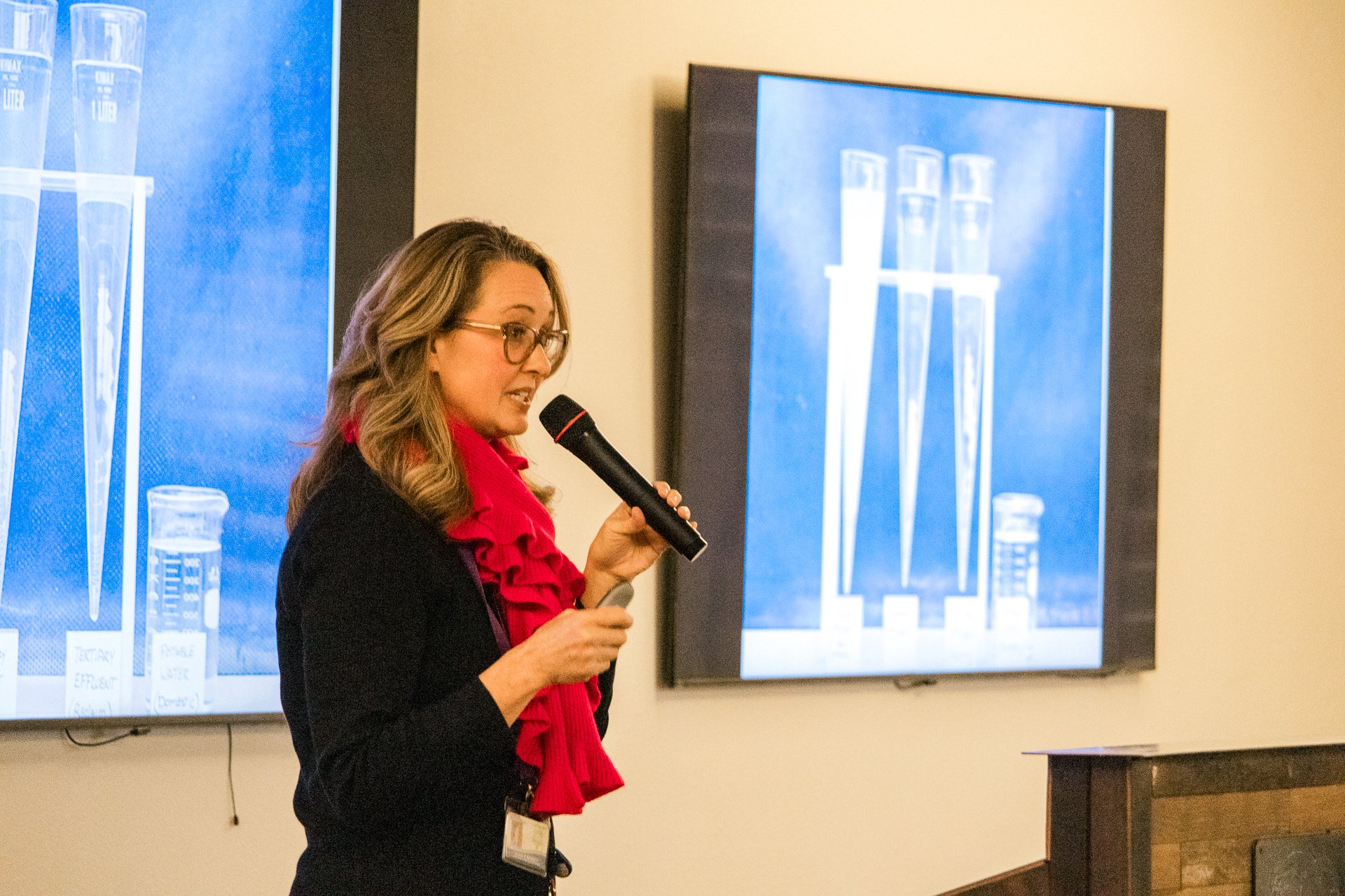 Guest speaker presenting at The Springs Speaker Series about golf course irrigation and non-potable water use.